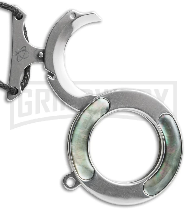 Mantis MK14pbp Vicious Circle Black Pearl Folding Neck Knife - Satin Plain 1 Mantis MK14pbp Vicious Circle Black Pearl Folding Neck Knife - Satin Plain