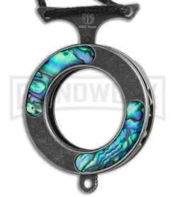 Mantis MK14swa Vicious Circle Abalone Folding Neck Knife - Stonewash Plain -Knives Sale Online Shop mantis mk14swa side cm large