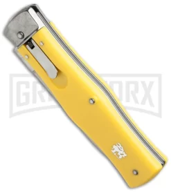 Mikov 241 Predator ABS Yellow Automatic Lever Lock Knife - Satin Plain -Knives Sale Online Shop mikov yellow bottom cm large