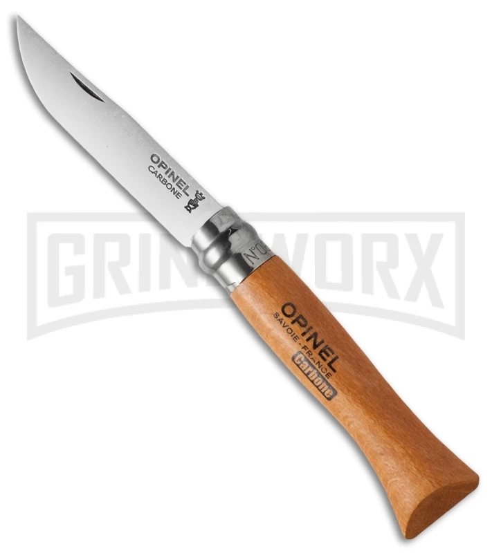 Opinel Knives No. 6 Beech Wood Folding Knife - Carbon Steel Plain 1 Opinel Knives No. 6 Beech Wood Folding Knife - Carbon Steel Plain