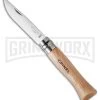 Opinel Knives No. 6 Wood Folding Knife - Stainless Steel Satin Plain