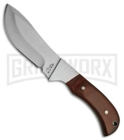 Rite Edge Pure Skinner Brown Wood Fixed Blade Knife - Satin Plain