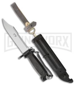 Rite Edge Surplus East Germany AK74 Black Polymer Fixed Blade Knife -Satin Plain