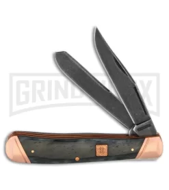 Rough Rider Lights Out Trapper Black Smooth Bone Pocket Knife