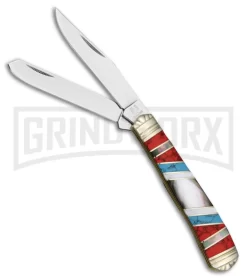 Rough Rider Stoneworx Trapper Red/White/Blue Pocket Knife