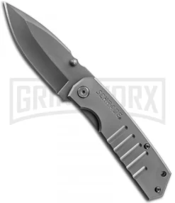 Schrade SCH304 Tactical Drop Point Folding Knife - Gray Plain