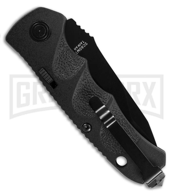 Schrade Mini Black Automatic Knife - Tanto Black Plain 2 Schrade Mini Black Automatic Knife - Tanto Black Plain - Image 2