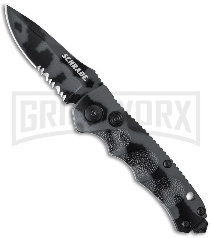 Schrade Mini Extreme Survival SC60MCS Urban Camo Automatic - Spear Point Serr 1 Schrade Mini Extreme Survival SC60MCS Urban Camo Automatic - Spear Point Serr