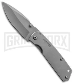 Schrade SCH303M Mini Tactical Drop Point Folding Knife - Gray Plain