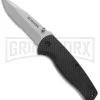 Schrade Black Carbon Fiber Folding Knife - Bead Blast Serr