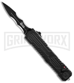 Schrade Viper SCHOTF3CB Black OTF Spring Assisted Knife - Black Plain
