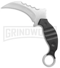 Shadow Ops Combat Karambit Black Fixed Blade Knife - Satin Plain