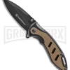 Smith & Wesson Honey Badger Brown Aluminum Liner Lock Knife - Black Plain