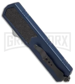 Titan Blue D/A OTF Automatic Knife - Tanto Satin Plain -Knives Sale Online Shop titan blue tanto BP er side large